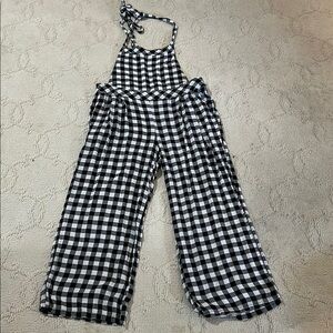 Torrid Black and White Gingham Jumpsuit with Bib-Front Design